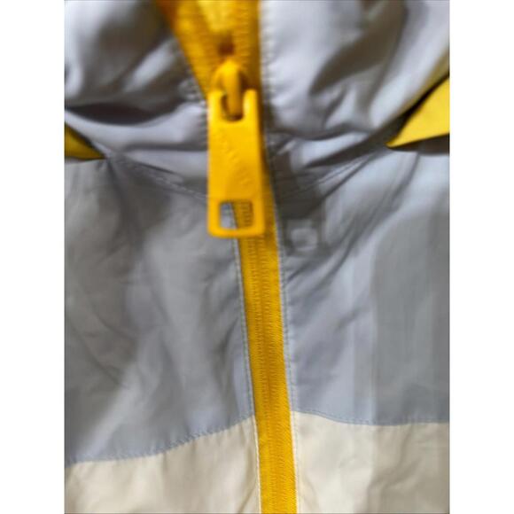 Hollister Colorblock Windbreaker Womens Size Large Yellow Blue W/ Hood Pockets - Picture 4 of 9